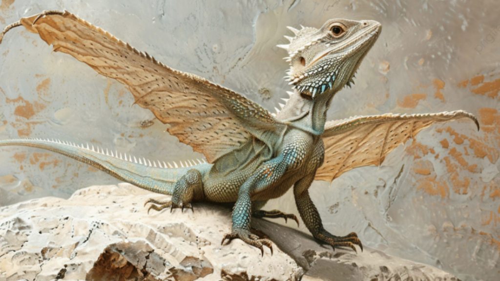ドラコリザードが皮膜を広げた様子 